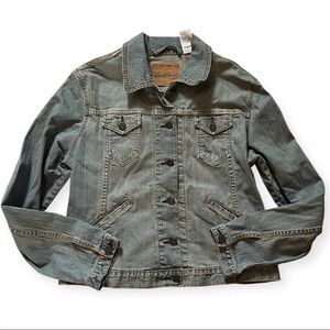 Vintage Women's Levi Strauss Harley Davidson Denim Jacket Size Large Moto 90s